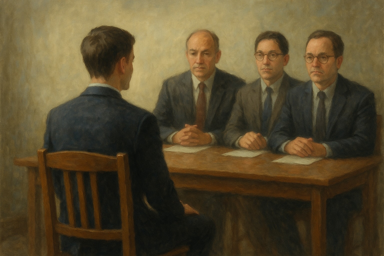 Candidate facing a professional interview panel CSS Interview Simulation